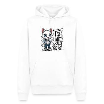 ICH BIN GANZ OHR - Männer Premium Bio Hoodie - Weiß - Vorne - Nico (187cm)