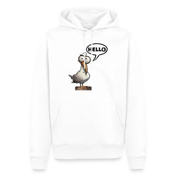 Bonjour Vague - Sweat à capuche Premium bio Homme - blanc - Devant - Nico (187cm)