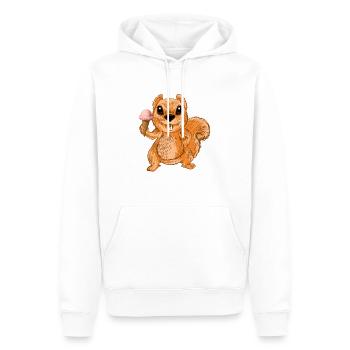 Crème glacée écureuil tamias mignon animal drôle - Sweat à capuche Premium bio Homme - blanc - Devant - Nico (187cm)