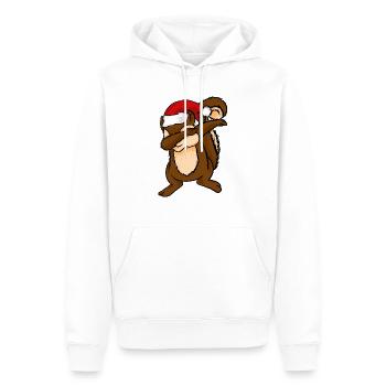 Dabbing Eichhörnchen mit Weihnachtshut Streifenhörnchen Dab - Männer Premium Bio Hoodie - Weiß - Vorne - Nico (187cm)