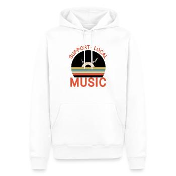 Musique vintage style rétroSoutenir la musique locale - Sweat à capuche Premium bio Homme - blanc - Devant - Nico (187cm)