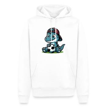 DINO - Sweat à capuche Premium bio Homme - blanc - Devant - Nico (187cm)