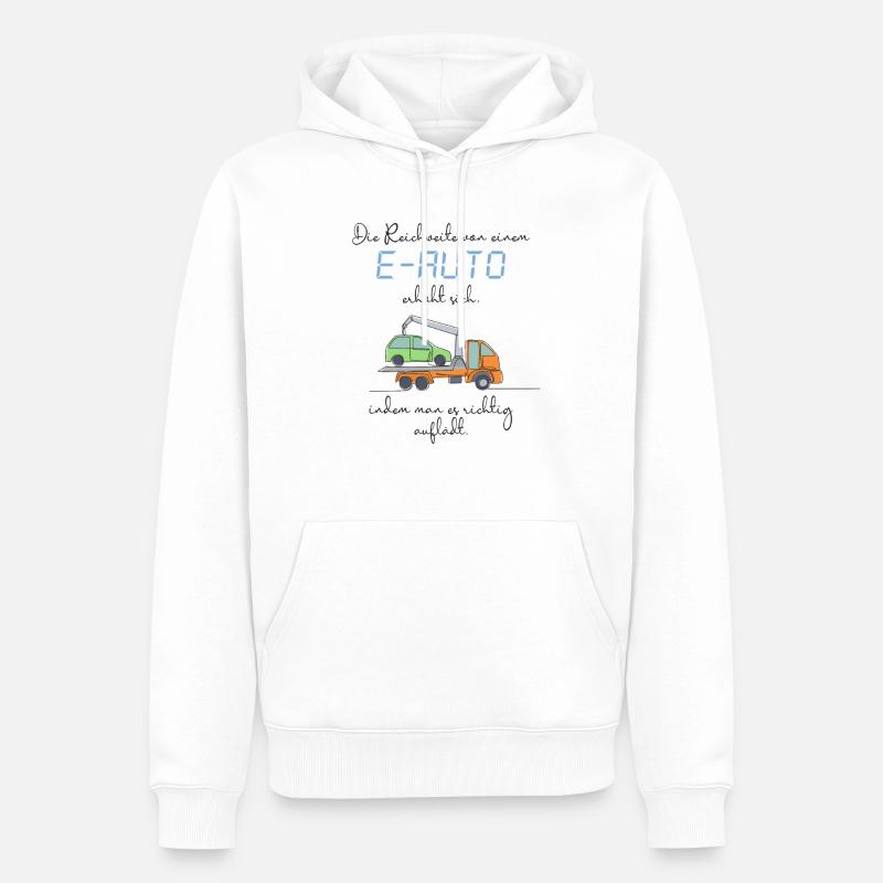 Anti E-Auto - Männer Premium Bio Hoodie - Weiß