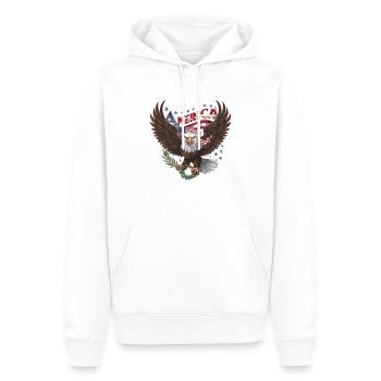 American USA Flagge Adler Stolz - Männer Premium Bio Hoodie - Weiß - Vorne - Nico (187cm)
