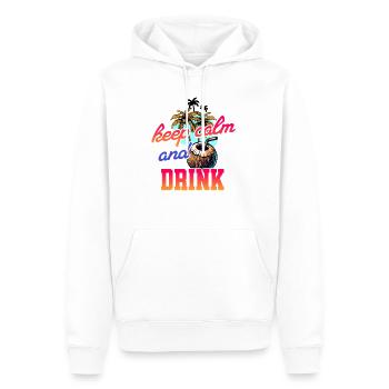keep calm and drink - cool coconut - Männer Premium Bio Hoodie - Weiß - Vorne - Nico (187cm)