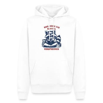 Nur noch ein Kapitel, versprochen - Waschbär - Männer Premium Bio Hoodie - Weiß - Vorne - Nico (187cm)