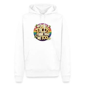 I wonder if Tacos think about me too - Männer Premium Bio Hoodie - Weiß - Vorne - Nico (187cm)