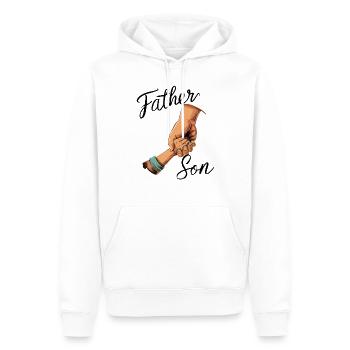 PÈRE ET FILS - Sweat à capuche Premium bio Homme - blanc - Devant - Nico (187cm)