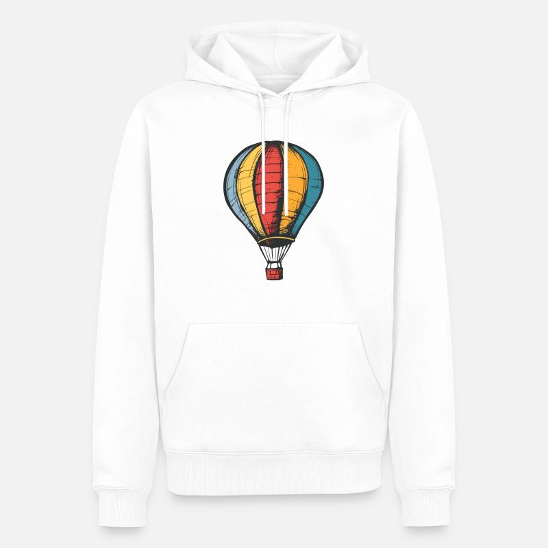 Montgolfière rétro - Sweat à capuche Premium bio Homme - blanc
