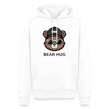 OURS BRUN, CÂLIN D’OURS - Sweat à capuche Premium bio Homme - blanc - Devant - Nico (187cm)