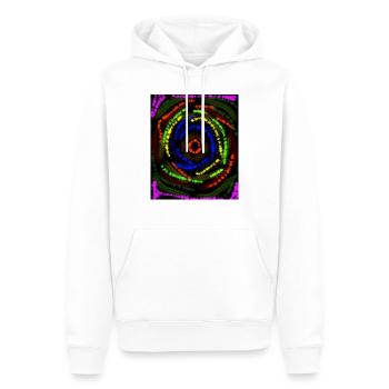 Konzentrische farbige Linien, abstrakte Zeichnung - Männer Premium Bio Hoodie - Weiß - Vorne - Nico (187cm)