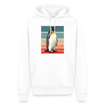 Pingouin rétro - Sweat à capuche Premium bio Homme - blanc - Devant - Nico (187cm)