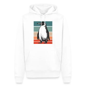 Pingouin rétro - Sweat à capuche Premium bio Homme - blanc - Devant - Nico (187cm)