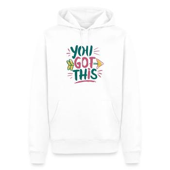 YOU GOT THIS - Men’s Premium Organic Hoodie - white - Front - Nico (187cm)