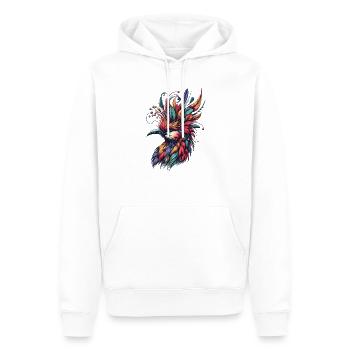 Oiseau tropical Nerd - Sweat à capuche Premium bio Homme - blanc - Devant - Nico (187cm)