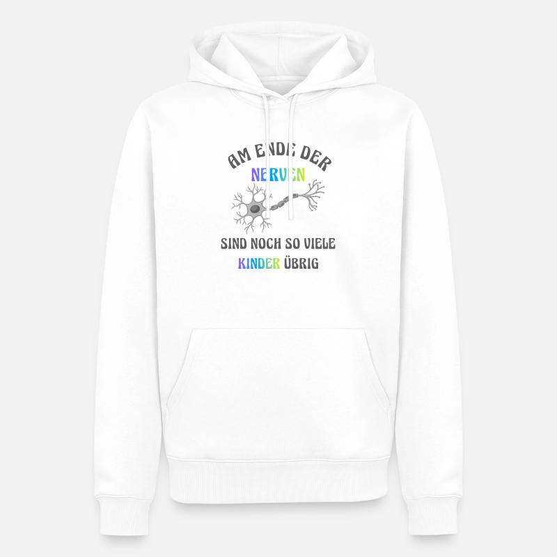 À bout de nerfs - Sweat à capuche Premium bio Homme - blanc