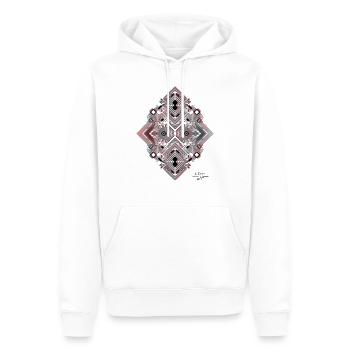CIRCUIT IMPRIME 1 3D noir - Sweat à capuche Premium bio Homme - blanc - Devant - Nico (187cm)