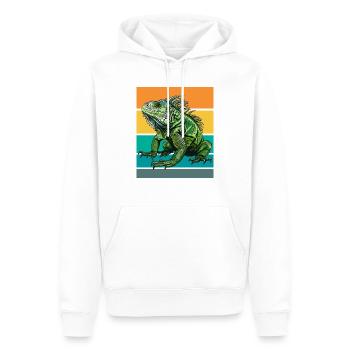 Iguane Design Rétro - Sweat à capuche Premium bio Homme - blanc - Devant - Nico (187cm)