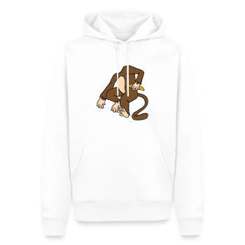Corps de singe tenant une banane drôle de singe primate - Sweat à capuche Premium bio Homme - blanc - Devant - Nico (187cm)