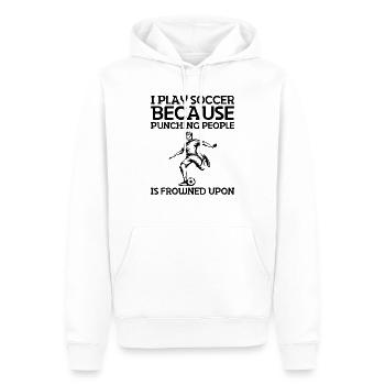Fußballmannschaft Fußballdesign Fußballspieler - Männer Premium Bio Hoodie - Weiß - Vorne - Nico (187cm)