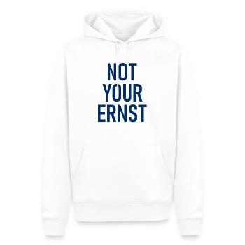 Not Your Ernst - Nicht dein Ernst - Cooler Spruch - Männer Premium Bio Hoodie - Weiß - Vorne - Nico (187cm)