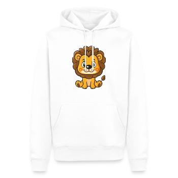 Petit Lion pour les enfants - Sweat à capuche Premium bio Homme - blanc - Devant - Nico (187cm)