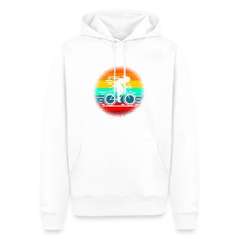 Rétro VTT Vélo Cyclisme Cycliste - Sweat à capuche Premium bio Homme - blanc - Devant - Nico (187cm)