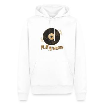TOURNE-DISQUES - Sweat à capuche Premium bio Homme - blanc - Devant - Nico (187cm)
