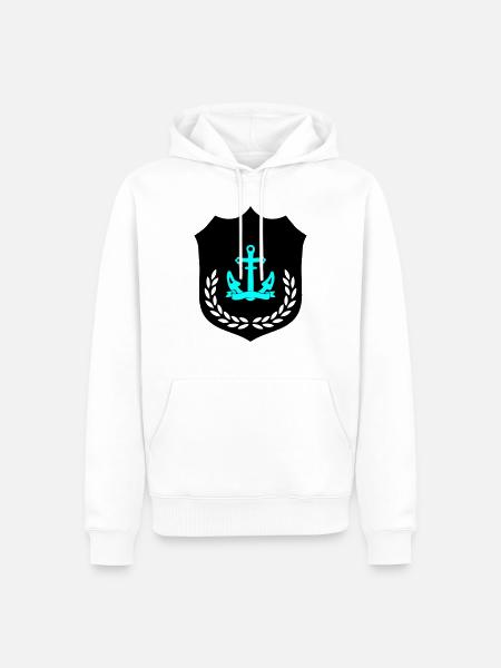 Anchor Coat of Arms - Men’s Premium Organic Hoodie - white