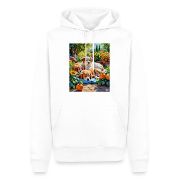Autumn Bliss Hundefamilie Autumn Bliss Dog Family - Männer Premium Bio Hoodie - Weiß - Vorne - Nico (187cm)