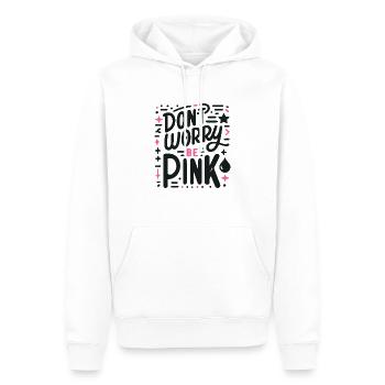 Mach dir keine Sorgen, sei pink! - Männer Premium Bio Hoodie - Weiß - Vorne - Nico (187cm)
