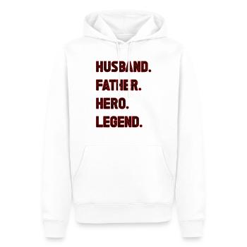 DAD Motto - Männer Premium Bio Hoodie - Weiß - Vorne - Nico (187cm)