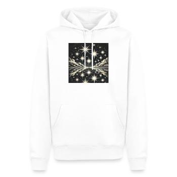 Funkelnder Nachthimmel Sternschnuppe Sterne - Männer Premium Bio Hoodie - Weiß - Vorne - Nico (187cm)
