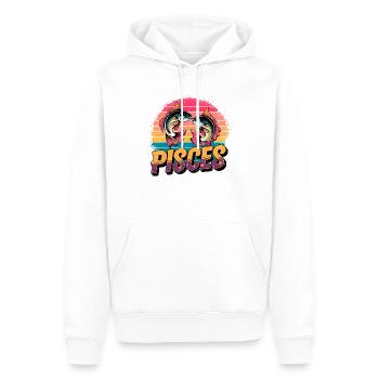 Pisces Horoscope Astrology 80s Vintage Sign. - Men’s Premium Organic Hoodie - white - Front - Nico (187cm)
