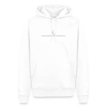 Minimalistische Mondsichel Minimalist Crescent - Männer Premium Bio Hoodie - Weiß - Vorne - Nico (187cm)