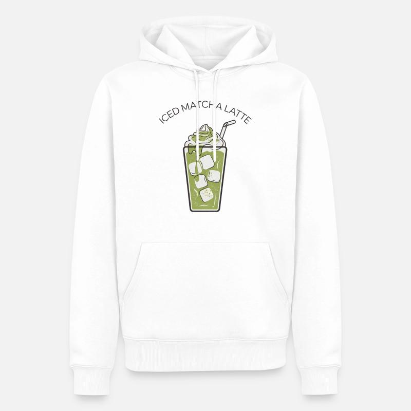 Iced Matcha Latte 2 - Männer Premium Bio Hoodie - Weiß