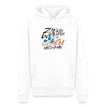 Dart Humor lustiger Spruch - Männer Premium Bio Hoodie - Weiß - Vorne - Nico (187cm)