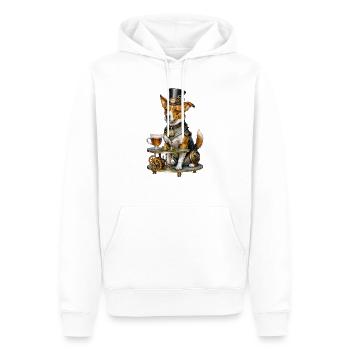 Steampunk Corgi Butler - Sweat à capuche Premium bio Homme - blanc - Devant - Nico (187cm)