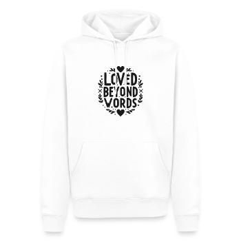 Loved Beyond Words - Men’s Premium Organic Hoodie - white - Front - Nico (187cm)