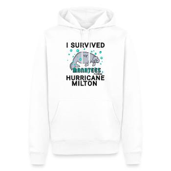 Ich habe den Hurrikan Milton überlebt Seekuh - Männer Premium Bio Hoodie - Weiß - Vorne - Nico (187cm)