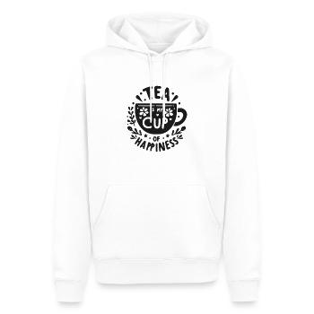 Le thé est ma tasse de bonheur - Sweat à capuche Premium bio Homme - blanc - Devant - Nico (187cm)