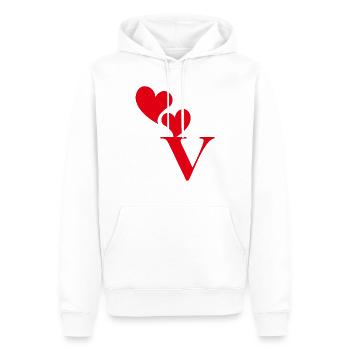 Buchstabe v rotes Herz - Männer Premium Bio Hoodie - Weiß - Vorne - Nico (187cm)