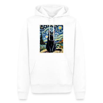 L’élégance féline la nuit L’élégance féline - Sweat à capuche Premium bio Homme - blanc - Devant - Nico (187cm)