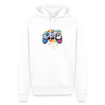 Manettes de jeux vidéo pour les joueurs - Sweat à capuche Premium bio Homme - blanc - Devant - Nico (187cm)
