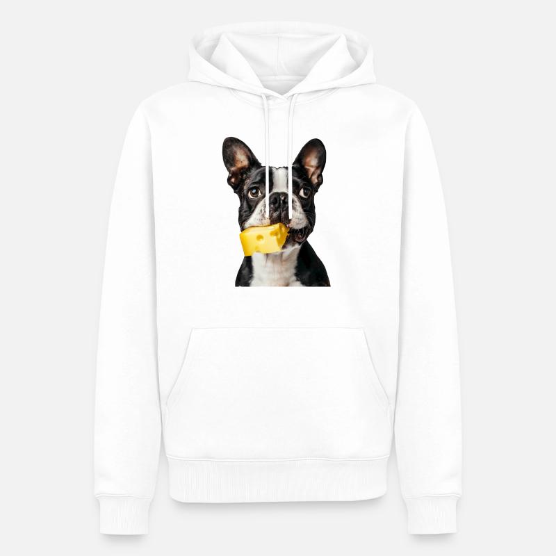 Boston Terrier - Männer Premium Bio Hoodie - Weiß