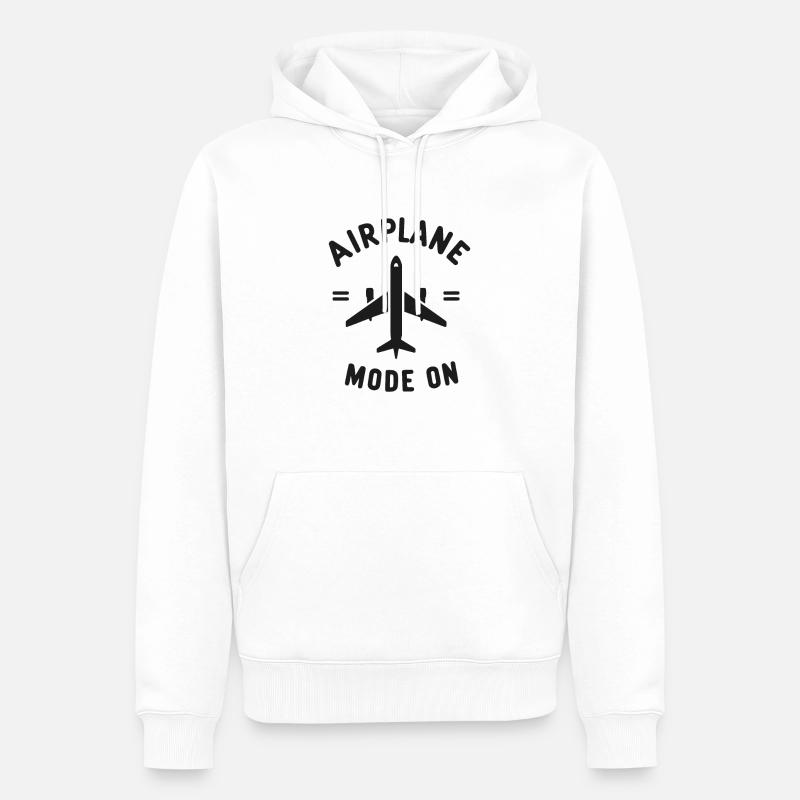 Mode avion activé - Sweat à capuche Premium bio Homme - blanc