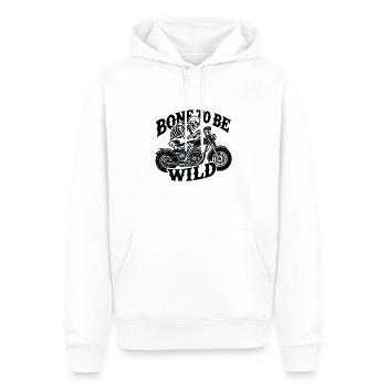 Bone To Be Wild Lustig Skelett Reiter Gruselig Gruselig - Männer Premium Bio Hoodie - Weiß - Vorne - Nico (187cm)