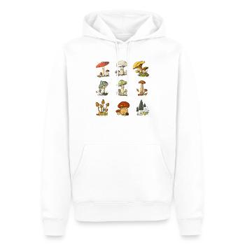 Illustrations de champignons colorés Champignon coloré - Sweat à capuche Premium bio Homme - blanc - Devant - Nico (187cm)