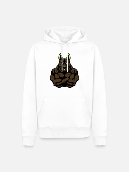 Dog Strong - Men’s Premium Organic Hoodie - white