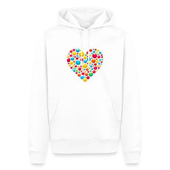 Colorful Heart Dots Patch Kids Spotty - Men’s Premium Organic Hoodie - white - Front - Nico (187cm)
